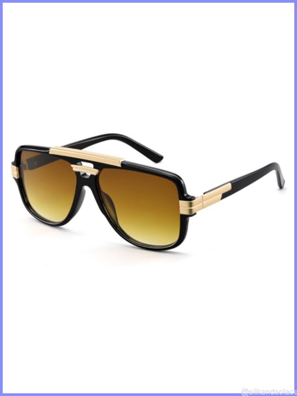 Oversized Retro Aviator Sunglasses Square Frame UV Protection